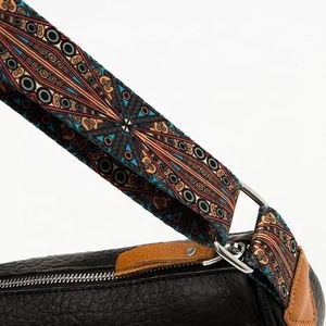 Genuine Green Leather Handmade Sling Bag With Adjustable Jacquard <b>Shoulder</b> <b>Strap</b> English Style Top Indian Supplier Manufacturer - Product Image 2