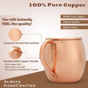 Stylish Copper Mule <b>Mug</b> Perfect for Moscow Mule Cold Coffee and Refreshing Drinks from Indian Manufacturer and Supplier - Product Image 5
