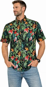 Chemise pour homme à manches courtes, imprimé tropical hawaïen, décontractée, boutonnée, pour la plage, été, motif floral coloré, en coton - Product Image 6
