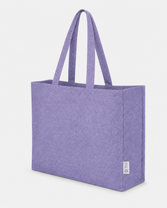 Recycled Cotton Tote Bag 220 GSM Purple 50.5x36x11 cm Gusset Shopping Bag Self Handles Custom Logo Wholesale OEM ODM Promotional - Product Image 3