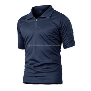 Fabricante de ropa deportiva de poliéster con cremallera táctica Polo Logo personalizado, camisas de caza para hombre Tactical Men - Product Image 4