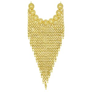 Collar árabe de oro laminado de 14K, 18K, 24K al por mayor, con diseño de monedas en cascada y azulejos geométricos, joyería nupcial árabe de oro. - Product Image 4