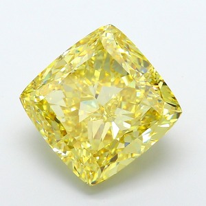 Diamant de laboratoire CVD de 15,10 carats, jaune intense fantaisie, taille coussin carré, clarté VS1, coupe EX, pierre précieuse lâche, grand bijou jaune - Product Image 1