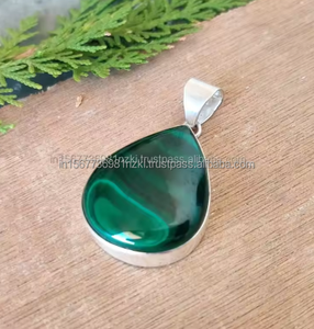 Colgante de malaquita natural, colgante de Plata de Ley 925, hecho a mano colgante de plata, collares de piedras preciosas, joyería de declaración, regalo para ella - Product Image 4