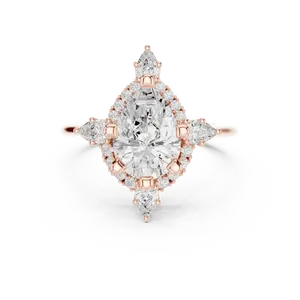 Bague en or avec diamant de laboratoire taille poire 2 carats, sertie en grappe en forme de goutte, couleur éclatante, certifiée E, unisexe, bijou d'héritage élégant - Product Image 3