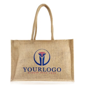 High Quality Waterproof Foldable <b>Jute</b> <b>Shopping</b> <b>Bag</b> | Reusable Promotional Tote Chains Tassel | Custom Logo Print for - Product Image 1