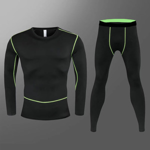 Custom Wholesale Mens <b>Compression</b> <b>Shirt</b> & Tights Breathable Eco-Friendly Quick Dry Fitness Apparel for Gym Running & Training - Product Image 2