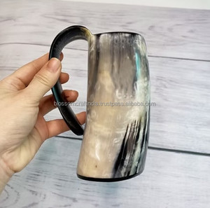 Mug en corne de buffle fait main, récipient à boire en corne de vache de qualité supérieure, durable, rustique, unique, cadeau écologique - Product Image 2