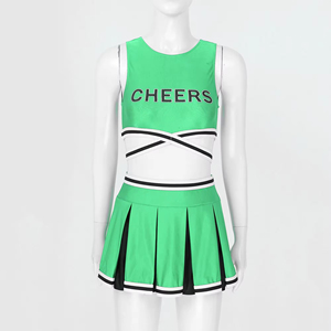 Costume de pom-pom girl pour femme, taille XS-XXL, pour fête scolaire, avec pompon + bas + uniforme de pom-pom girl, déguisement - Product Image 5