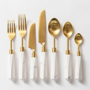 Stainless Steel Eco-Friendly Sustainable <b>Flatware</b> <b>Set</b> with Handles 24-Piece Dining Utensils Durable Tableware - Product Image 5