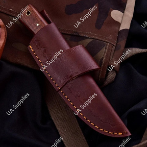 มีดทำมือเหล็กดามัสกัส ด้ามจับแบบเต็มด้าม ปลายใบมีดแบบดรอปพอยต์ สำหรับกิจกรรมกลางแจ้ง บุชคราฟท์ แคมป์ปิ้ง เอาตัวรอด EDC ด้ามไม้โรสวูด รับผลิตแบบ DIY ODM/OEM - Product Image 6