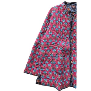Chaqueta acolchada de algodón de estilo bohemio Vintage hecha a mano para mujer invierno suave ajuste cómodo transpirable estampado rayas botón - Product Image 2
