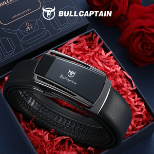 Cinturón de Cuero Genuino BULLCAPTAIN para Hombre, Cinturón de Lujo con Hebilla Automática, Cinturón de Diseño de Moda Masculino, Caja de Regalo - Product Image 1