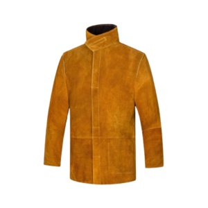 Veste de soudeur en cuir de vachette pleine fleur robuste, protection industrielle, ignifuge, anti-rayonnement, anti-vapeur, résistante à la chaleur - Product Image 1