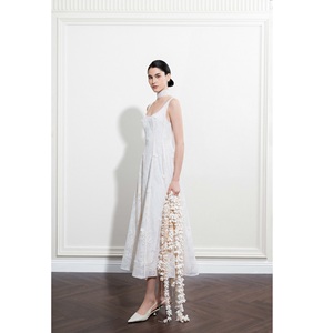 Eco Friendly Elegant Women's Dresses ODM Support MIREILLE A-LINE LONG DRESS New Midi A-Line Womens Dresses In WhiteAnt - Product Image 1