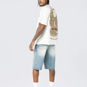 Wholesale Men's <b>Stretch</b> Casual Denim <b>Shorts</b> In New Summer Fashion 100% Cotton With Elastic Waist Closure Men's Denim <b>Shorts</b> - Product Image 2