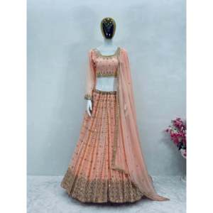 Belle tenue de soirée pour femmes ensemble Lehenga Choli et Dupatta - Product Image 5