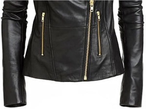Chaqueta de Motociclista de Cuero Genuino para Mujer, Manga Larga, Cierre de Cremallera, Cuello Alto, Estilo Moto, Ropa de Invierno, Resistente al Viento - Product Image 4