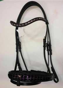 FAB LEATHERS - Bridles en cuir véritable avec cristaux naturels, modèle FAB-LBR0124, taille personnalisée, fabriqué en Inde, en promotion - Product Image 4