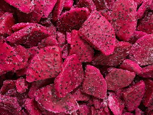 Rodajas de Fruta del Dragón Congeladas al Vacío IQF, Color Rojo, Semillas Negras, 20 kg, Darlac Farms Vietnam - Product Image 1