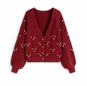 Suéter de Punto Estilo Universitario - Corte Holgado, Ropa de Calle, Jersey de Invierno - Elegante, Color Sólido, Transpirable para Mujer, Otoño - Product Image 6