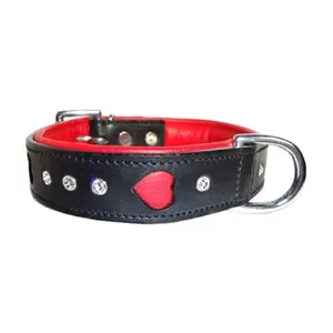 Wholesale Supplier of Top Quality Rivet Crystal Decoration Pure Leather Made Neck Collars for Dogs Available in Bulk Quantity