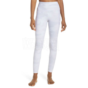 Leggings de yoga et de sport taille haute confortables pour l'entraînement, avec logo personnalisé imprimé par sublimation, style sport, pour la gym, vente en gros, taille élastique - Product Image 3