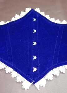 Corset amincissant respirant en velours bleu roi personnalisable ODM pour femme avec fermeture avant en dentelle – Vente en gros - Product Image 2