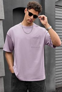 เสื้อยืดโอเวอร์ไซส์ผ้าฝ้ายแท้ 100% น้ำหนัก 220 กรัม พิมพ์ลายตามสั่งที่ไหล่ สไตล์ฮิปฮอป ไซส์พลัส ผ้าฝ้ายแท้ 100% ทรงบ็อกซี่ สำหรับผู้ชาย - Product Image 5