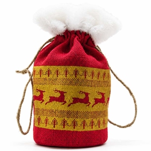 Sac de rangement en jute naturel non laminé avec cordon de serrage, sac de rangement pour cadeaux, 19x26x11 cm, logo personnalisé, vente en gros, OEM, marque privée, modèle SS527N - Product Image 1