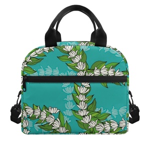 Bolsa de Almuerzo con Estampado de Hojas de Maile Hawaianas para Niños, Impresión Bajo Demanda, Envío Directo, Bolsa de Comida Espaciosa, Elegante, a Prueba de Fugas, Bolsa de Picnic Infantil - Product Image 1