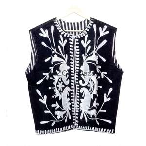 เสื้อกั๊กผ้าทอลายดอกไม้พิมพ์ลายสไตล์ซูซานีสำหรับผู้หญิง แบรนด์ Cotrise รุ่น Regular แขนตัดเย็บแบบเสื้อแจ็คเก็ต เหมาะสำหรับฤดูใบไม้ผลิ/ฤดูใบไม้ร่วง ทำด้วยมือ - Product Image 5