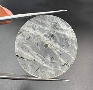 Esfera de Cuarzo Rutilado Negro Natural, Tamaño 31.50mm, Grosor 1.50mm, Componentes de Reloj Premium - Product Image 6