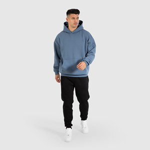 Sudadera con Capucha para Hombre, Gruesa, de Algodón de Alta Calidad, Lisa, con Logotipo Personalizado, Talla Grande, Material de Felpa, Sudadera Extra Grande para Invierno - Product Image 4