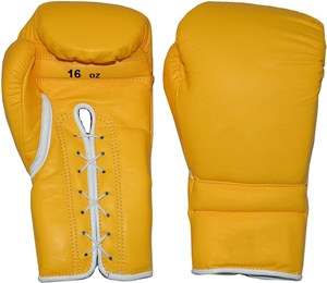 Venta al por mayor profesional 14oz cuero encaje guantes de boxeo para adultos Impresión de logotipo personalizado - Product Image 1