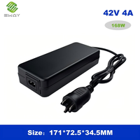 Chargeur de batterie au lithium 42V4A, connecteur 3 broches pour trottinette électrique, adaptateur de chargeur noir ABS+PC avec certification CE ROHS