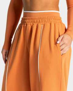 Pantalones Anchos de Felpa de Algodón Premium de 350 GSM con Cierre de Cordón, Cintura Elástica y Ribete Blanco, Personalizados para Mujer, Estilo Urbano - Product Image 4