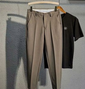 Pantalon de jogging sport décontracté, léger, respirant, séchage rapide, haute élasticité, couleur unie, coupe ample, 100% coton, taille mi-haute, droit - Product Image 6