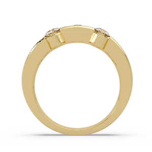 Luxury 14K <b>Solid</b> Gold Cut Lab Grown Diamond Ring Floating Diamond Bezel Set 1.05 Carat TW Women's Wedding Anniversary Jewelry - Product Image 4