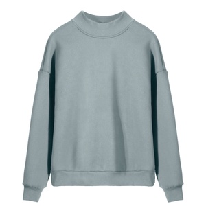 Vente en gros 100% coton de haute qualité mode de rue coupe ajustée longue ligne essentielle col roulé sweat hommes sweats à capuche et sweat-shirts - Product Image 2