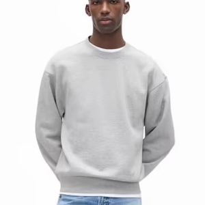 Suéter de Hombre Estilo Academia, Otoño Invierno, Cuello Holgado con Costuras en los Hombros, Estampado Digital Moderno, 300g - Product Image 3