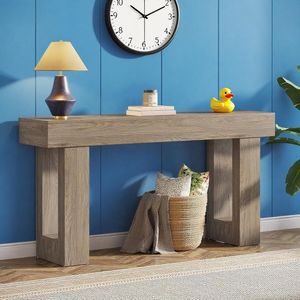 Tavolo Console Rettangolare in Legno, Lungo Tavolo da Divano per Posizionare Dietro il Divano - Product Image 1