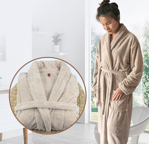 Nesta Sports Wholesale Luxury Thick Bathrobe Adult <b>Women</b> & Men Coral Fleece Polyester Home & Gift Bathrobe - Product Image 2