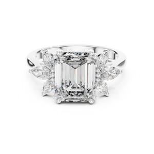 Anillo de Lujo con Esmeralda de 3 Quilates y Diamante Cultivado en Laboratorio con Corte Marquesa, Oro Sólido de 14K, Certificado IGI, Diseño Personalizado OEM/ODM, Regalo de Aniversario - Product Image 3
