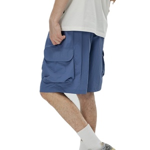 Pantalones cortos para correr de verano para hombre con logotipo personalizado, ropa de trabajo Vintage de calle alta con múltiples bolsillos, pantalones cortos holgados con bolsillo Cargo - Product Image 3