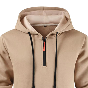 Sudadera con capucha de media cremallera para hombre y mujer, informal, de color liso, transpirable, para venta al por mayor 2026, con diseño de logotipo personalizado - Product Image 4