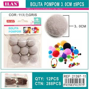 Palline di Paillettes Ilan 3.0Cm Grigie 9 Pezzi per Decorazioni Artigianali - Product Image 3