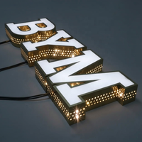 Letras de Canal 3D Personalizadas, Letreros de Acero Inoxidable para Cafetería, Letreros Comerciales LED, Letrero Metálico Exterior con Logotipo