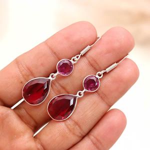 Pendientes de Zafiro Azul de Lujo en Plata de Ley 925 |   Joyería con Piedras Preciosas Naturales de Corte Ovalado |   Pendientes Colgantes de Alta Gama al por Mayor para Mujer - Product Image 3