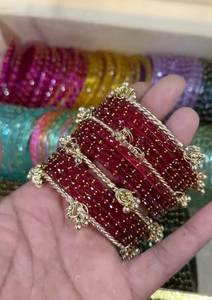 Bracelets en verre décoratifs fabriqués à la main au Pakistan, bracelets kashmiris pour femmes, vente en gros de bijoux de mode - Product Image 2